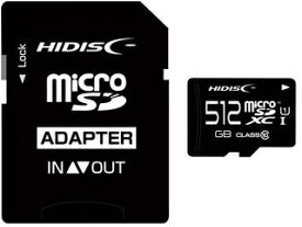 HIDISC/ハイディスク microSDXCカード 512GB Class10 UHS-I HDMCSDX512GCL10 SD変換アダプタ付き