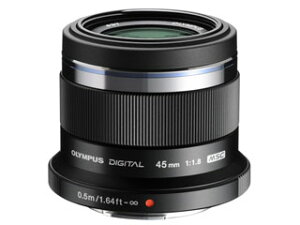 OLYMPUS �I�����p�X �y�w�i���ڂ����ĕ\����������Ă郌���Y�z M.ZUIKO DIGITAL 45mm F1.8 �i�u���b�N�j 90mm�����i35mm�����Z�j �yZCK�z
