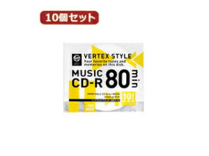 VERTEX y10Zbgz VERTEX CD-R(Audio) 80 10P CNWFbgv^Ή(zCg) 10CDRA.80VX.WPX10