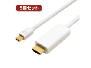 �~���V �y5�Z�b�g�z �~���V FullHD�Ή� miniDisplayPort-HDMI�P�[�u�� �z���C�g 2m DPC-2KHD20/WHX5