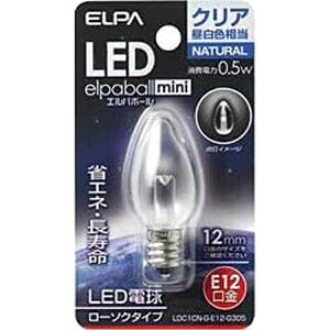 ELPA エルパ 朝日電器 LDC1CN-G-E12-G305 LED装飾電球シリーズ(ローソク球タイプ)口金E12・クリア昼白色