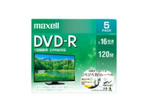 maxell/�}�N�Z�� DVD-R 1-16�{���Ή� �C���N�W�F�b�g�v�����^�[�Ή� �Ђ�т�������[�x�� 120�� 5�� DRD120WPE.5S