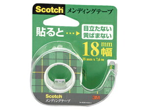 3M/スリーエムジャパン Scotch スコッチ メンディングテープ小巻 18mmディスペンサ付 CM-18 (小巻) 巻芯径25mm