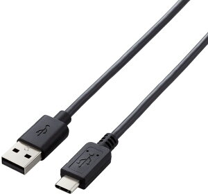 ELECOM �G���R�� USB2.0�P�[�u��/A-C�^�C�v/�m�[�}��/2m/�u���b�N U2C-AC20BK