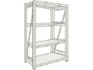 【組立・輸送等の都合で納期に1週間以上かかります】 TRUSCO/トラスコ中山 【代引不可】M10型重量棚 1500X760XH1500 4段 単体 ネオグレー M10-5574NG