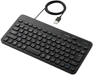 ELECOM エレコム 有線キーボード/メンブレン式/コンパクト/Caps Lock機能無効化スイッチ搭載/抗菌/ブラック TK-CM10UMKBK