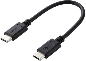 ELECOM �G���R�� �X�}�z�E�^�u���b�g�pUSB�P�[�u��/USB(C-C)/�X�^���_�[�h/PD�Ή�/�F�ؕi/0.1m/�u���b�N MPA-CC01PNBK