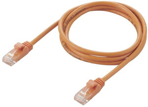 ELECOM �G���R�� CAT6���� Gigabit ���炩LAN�P�[�u�� 1m �I�����W LD-GPY/DR1