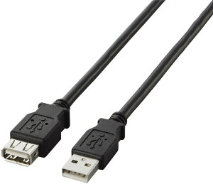 ELECOM �G���R�� USB2.0���� �����P�[�u�� A�^�C�v/2.0m(�u���b�N) U2C-E20BK