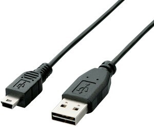 ELECOM �G���R�� ���ʑ}��USB�P�[�u��/(A-miniB)/0.2m/�u���b�N U2C-DMB02BK