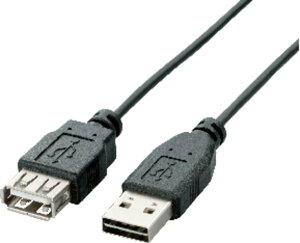 ELECOM GR ʑ}USBP[u/(A-A)/2.0m/ubN U2C-DE20BK