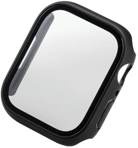 ELECOM �G���R�� Apple Watch 45mm�p�t���J�o�[�P�[�X/�v���~�A���K���X/�S����/������/�u���b�N AW-22AFCGOBK