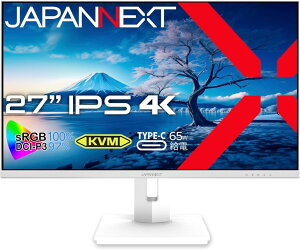 JAPANNEXT WplNXg 27C`4KtfBXvC(IPS/DP/HDMI/Type-C65Wd/2Nۏ) JN-IPS27UHDR-C65W-HSP-W Piŵ݉iꏤiłΕwj NWbgJ[h ς̂