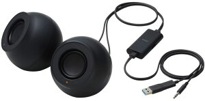 ELECOM �G���R�� PC�p2.0ch�X�s�[�J�[/Stina/4.4W/USB�ڑ�/��3.5/�u���b�N SP-P10CUBK