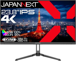 JAPANNEXT WplNXg JN-IPS2380UHDR-C65W IPSpl 4KΉ23.8^tfBXvC (PIPEPBP/2Nۏ) ubN Piŵ݉iꏤiłΕwj NWbgJ[h 