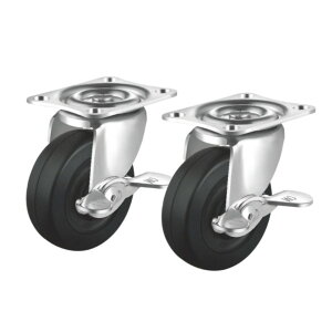 SANWA SUPPLY �T�����T�v���C CST-75E-FRST2 �ėp�L���X�^�[ 75mm�a 2�Z�b�g(�t���[�X�g�b�p�[�t��)
