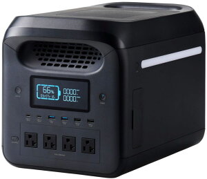 ELECOM GR |[^ud/1229Wh/ACio1500W/AC×4/USB-C×2/USB-A×4/VK[\Pbg/ubN DE-PS1200PBK Piŵ݉iꏤiłΕwj NWbgJ[h 
