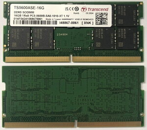 Transecend gZh 16GB DDR5 5600 SO-DIMM 1Rx8 2Gx8 CL46 1.1V TS5600ASE-16G