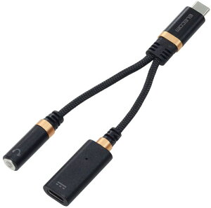 ELECOM GR ϊP[u/ϋv/Type-C to 3.5mmXeI~j[q/DAC/nC]Ή/d/ubN MPA-C35DSPDBK