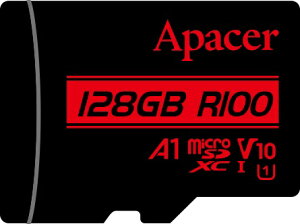 Apacer AyCT[ microSDXC 128GB UHS-I U1 V10 A1 RF100 MB/s A_v^t 5Nۏ AP128GMCSX10UB-R