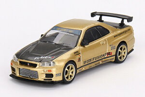 SUNRICH JAPAN Tb`Wp MINI GT 1/64 Nissan XJCC GT-R R34 Top Secret Gold (Enh){MGT00676-R