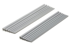 Wave ウェーブ プラ=パイプ【グレー】肉厚 9.5mm 3本入 OM-557