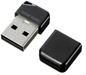 サンワサプライ USBメモリ 16GB USB A 超小型 軽量 USB2.0 セキュリティ機能対応 キャップ付き ブラック UFD-P16GBKN