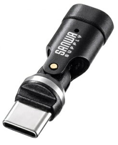 SANWA SUPPLY �T�����T�v���C USB-C ��]�A�_�v�^�[ PD240W�Ή� 540�x��] ���ϋv AD-USB34CCFBK