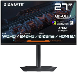 GIGABYTE GIGABYTE 27C` QHD 2560 x 1440 OLED 240HzE0.03ms Q[~O tj^[ MO27Q2