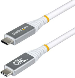 StarTech.com USB4�P�[�u��/1.5m/80Gbps/240W PD/8K 120Hz/�����[�d �f�[�^�]��/USB Type-C CC150CM80GUSB4CABLEW