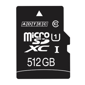 ADTEC �A�h�e�b�N �h��microSDXC�J�[�h 512GB UHS-1 Class10 SD�ϊ��A�_�v�^�t AD-MRXAM512G/U1
