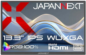 JAPANNEXT �W���p���l�N�X�g WUXGA�Ή� 13.3�^�t���f�B�X�v���C/miniHDMI�AUSB-C/�u���b�N/�X�s�[�J�[/2�N�ۏ� JN-MD-IPS133WX