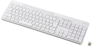 ELECOM �G���R�� �L�[�{�[�h/����2.4GHz/�É�/�t���T�C�Y/�����u������/�z���C�g TK-QT11FDMWH