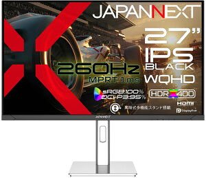 JAPANNEXT �W���p���l�N�X�g WQHD�Ή� 27�^�t���f�B�X�v���C/HDMI×2�ADP×2/�u���b�N/�X�s�[�J�[/2�N�ۏ� JN-IPSB27G260Q-HSP