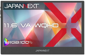 JAPANNEXT �W���p���l�N�X�g WQHD�Ή� 11.6�^�t���f�B�X�v���C/miniHDMI×1�AUSB-C×2/�u���b�N/�X�s�[�J�[/2�N�ۏ� JN-MD-VE116Q