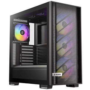 Okinos ATX�Ή��~�h���^���[PC�P�[�X ARGB�t�@��4�W������ �u���b�N 612 C ARGB