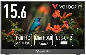 Verbatim �t��HD�Ή� 15.6�^�|�[�^�u���E���j�^�[/Mini HDMI�AType-C/�u���b�N/�X�s�[�J�[ PMM15NV2