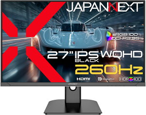 JAPANNEXT �W���p���l�N�X�g WQHD�Ή� 27�^�t���f�B�X�v���C/HDMI×2�ADP×2/�u���b�N/�X�s�[�J�[/2�N�ۏ� JN-IPSB27G260Q