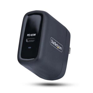 StarTech.com 1065NB-WALL-CHARGER USB�[�d��/1�|�[�gUSB-C/�ő�65W/PD�Ή�(5V/9V/15V/20V)/GaN�̗p/�u���b�N/�}���[�d T