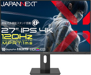 JAPANNEXT �W���p���l�N�X�g 4K�Ή� 27�^�t���f�B�X�v���C/HDMI×2�ADP×2/�u���b�N/�X�s�[�J�[/2�N�ۏ� JN-IPS27G120U2-HSP �P�i�w���̂݉i���ꏤ�i�ł���Ε����w���j �N���W�b�g�J�[�h ���������