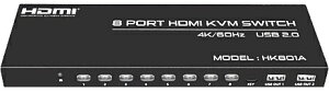 �X�y�N�g�� �O���d���s�v/8���PC��1�g�̃��j�^/KB/�}�E�X�Ő֑ؑ���/HDMI���j�^KVM�X�C�b�`/�ő�4K60Hz�Ή� HK801A