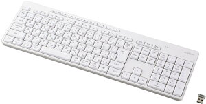 ELECOM �G���R�� �L�[�{�[�h/����2.4GHz/Bluetooth/�É�/�t���T�C�Y/�����u������/�z���C�g TK-QT11FMMWH