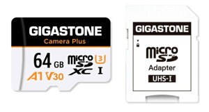 Gigastone MicroSDXC�J�[�h 64GB UHS-1 U3 V30 A1�X�y�b�N Camera Plus �ő�Ǎ��ݑ��x95MB/s GJMX-64GA1BW