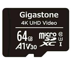 Gigastone microSDXC�J�[�h 64GB SD�J�[�h�P�[�X�t�� UHS-I U1 A1 V30�X�y�b�N �ő�ǂݎ�葬�x90MB/s GJMX-64GV3A1