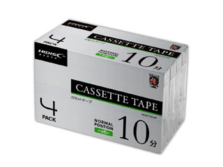 HIDISC/ハイディスク カセットテープ ノーマルポジション 10分 4巻 HDAT10N4P
