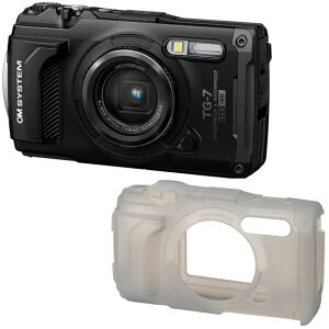 OM SYSTEM オーエムシステム Tough TG-7(ブラック)+CSCH-128 シリコンジャケットセット 【tg7set】 工事写真専用モード搭載 Bluetooth対応 USB Type-C端子装備