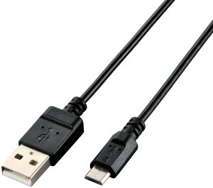 ELECOM �G���R�� microUSB�P�[�u��/USB2.0/�G�R�p�b�P�[�W/0.9m/�u���b�N U2C-JAMB09BK