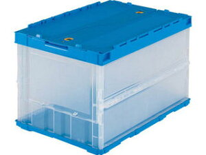 TRUSCO トラスコ中山 薄型折りたたみコンテナ 50Lロックフタ付 透明 TR-C50B TM