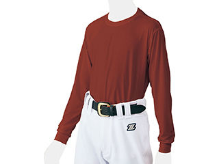 野球を中心に様々なスポーツでも着用できます ZETT ゼット 野球 少年 推奨 全国一律送料無料 長袖クルーネック BO8810J-6801 ライトフィットアンダーシャツ 130cm Wエンジ