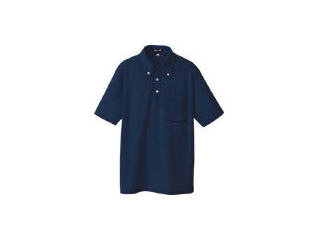 お見舞い AITOZ 最安値 アイトス ボタンダウン半袖ポロシャツ 10599-008-LL LLサイズ ネイビー